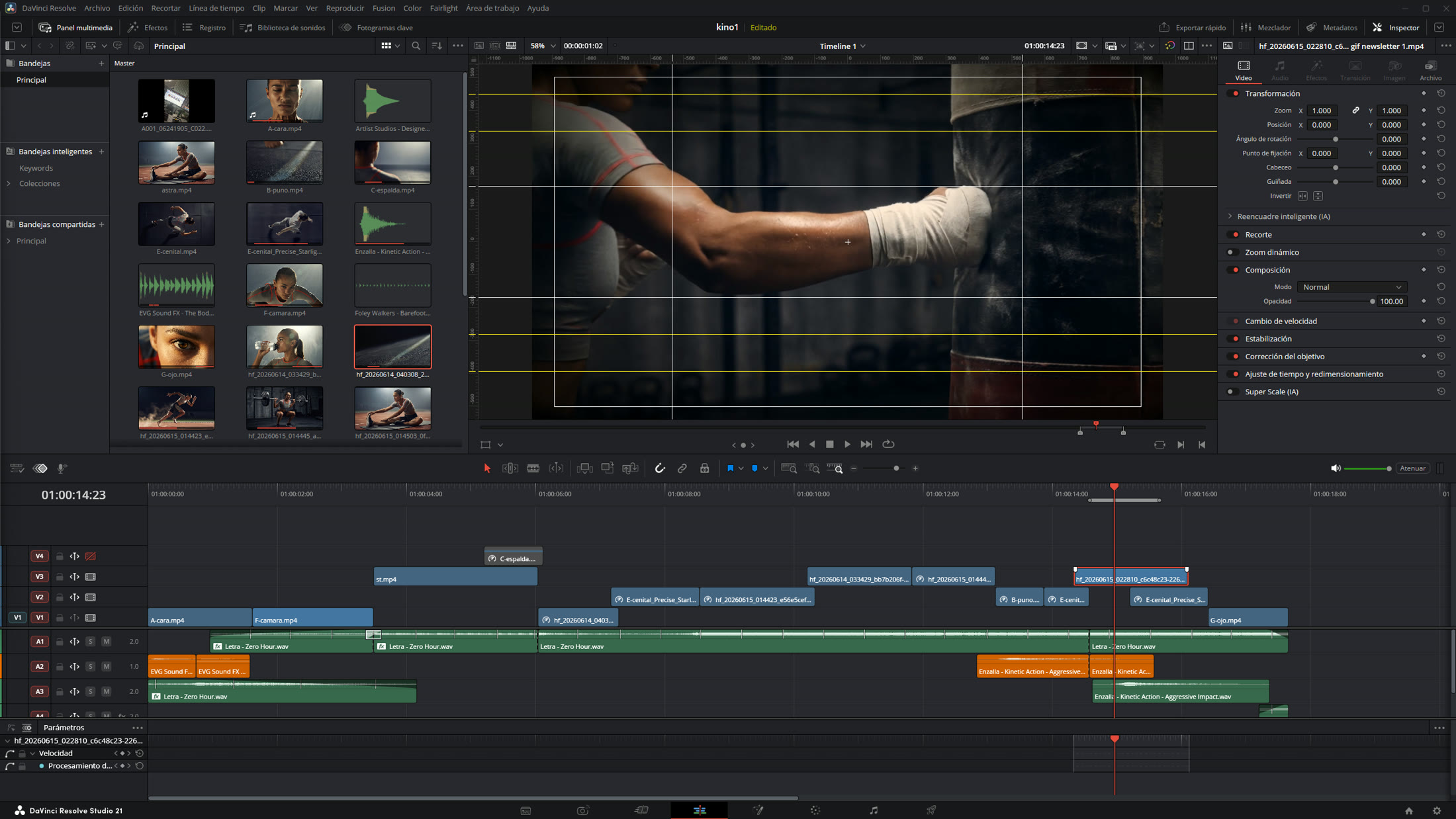 Edición de KINO en DaVinci Resolve